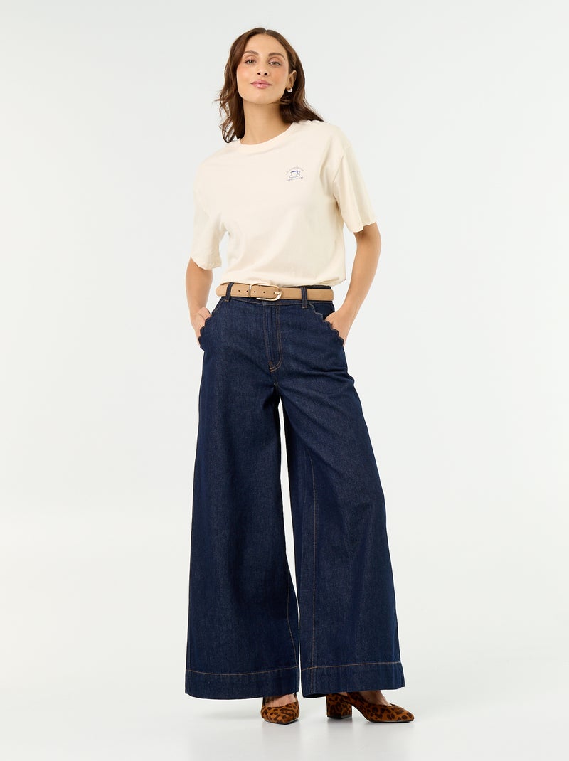 Tee-shirt oversize à message Blanc - Kiabi
