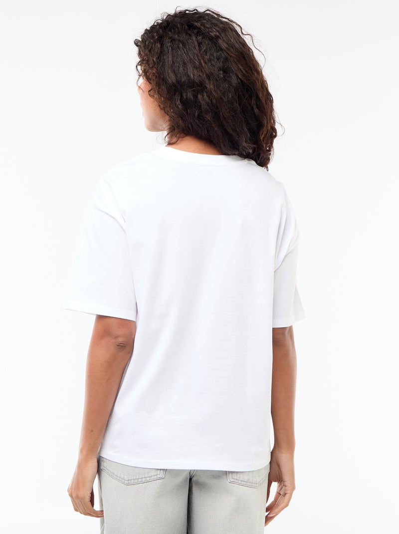 Tee-shirt oversize à message Blanc - Kiabi