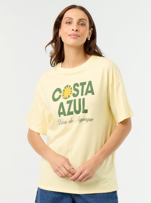 Tee-shirt oversize à message - Kiabi
