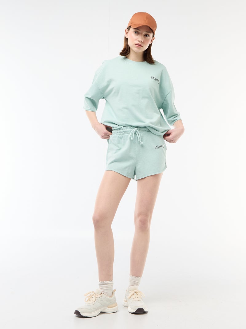 Tee-shirt oversize avec inscription Bleu - Kiabi