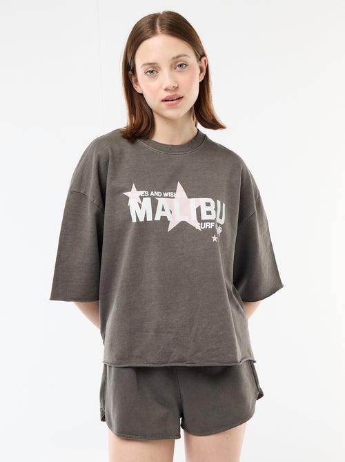 Tee-shirt oversize avec inscription - Kiabi