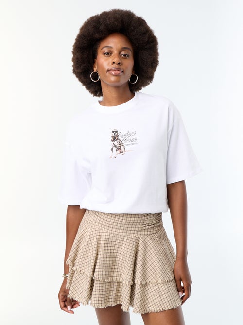 Tee-shirt oversize avec print dalmatien - Kiabi