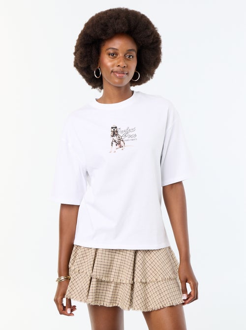 Tee-shirt oversize avec print dalmatien - Kiabi