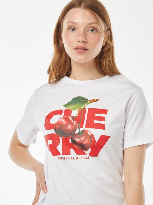 Tee-shirt oversize avec print devant - Kiabi