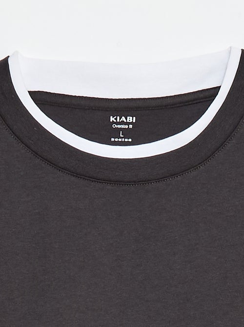 Tee-shirt oversize effet 2-en-1 +1m90 - Kiabi