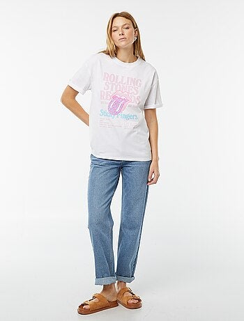 Tee-shirt oversize imprimé 'The Rolling Stones'