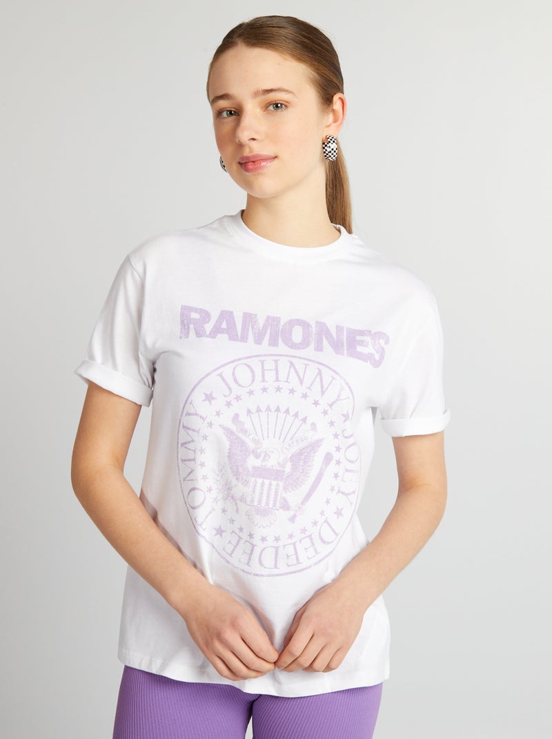 Tee-shirt oversize 'Ramones' blanc - Kiabi