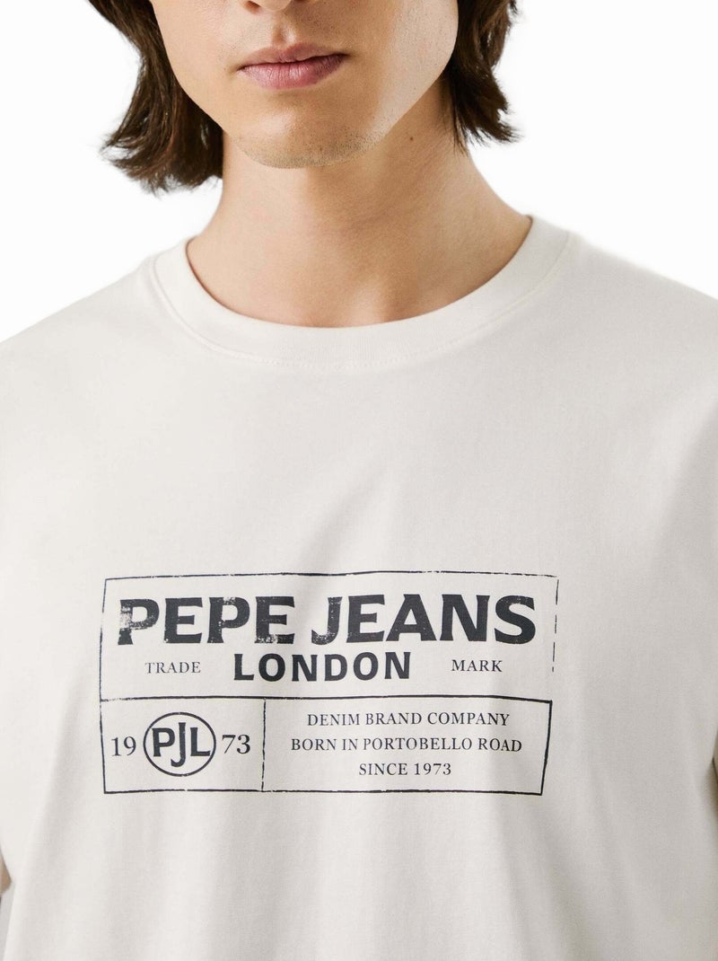 Tee Shirt Pepe Jeans à manches courtes Blanc - Kiabi