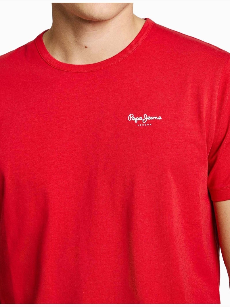 Tee Shirt Pepe Jeans manches courtes Rouge - Kiabi
