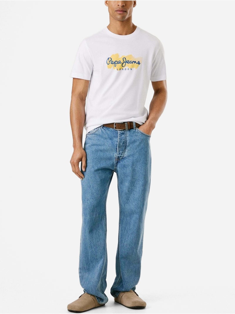 Tee Shirt Pepe Jeans Print milton tee Blanc - Kiabi