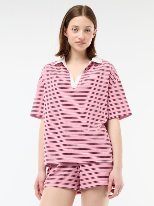 Tee-shirt polo large en éponge - Kiabi