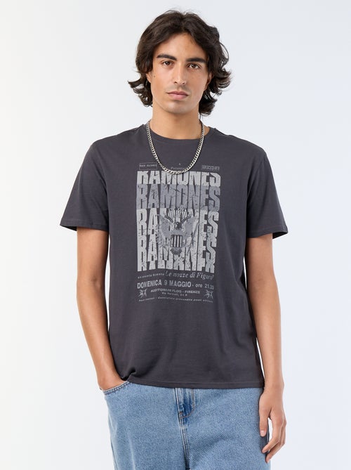 Tee-shirt 'Ramones' à manches courtes - Kiabi