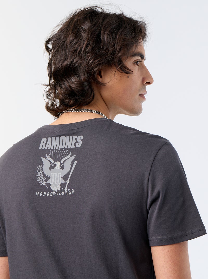 Tee-shirt 'Ramones' à manches courtes Noir - Kiabi