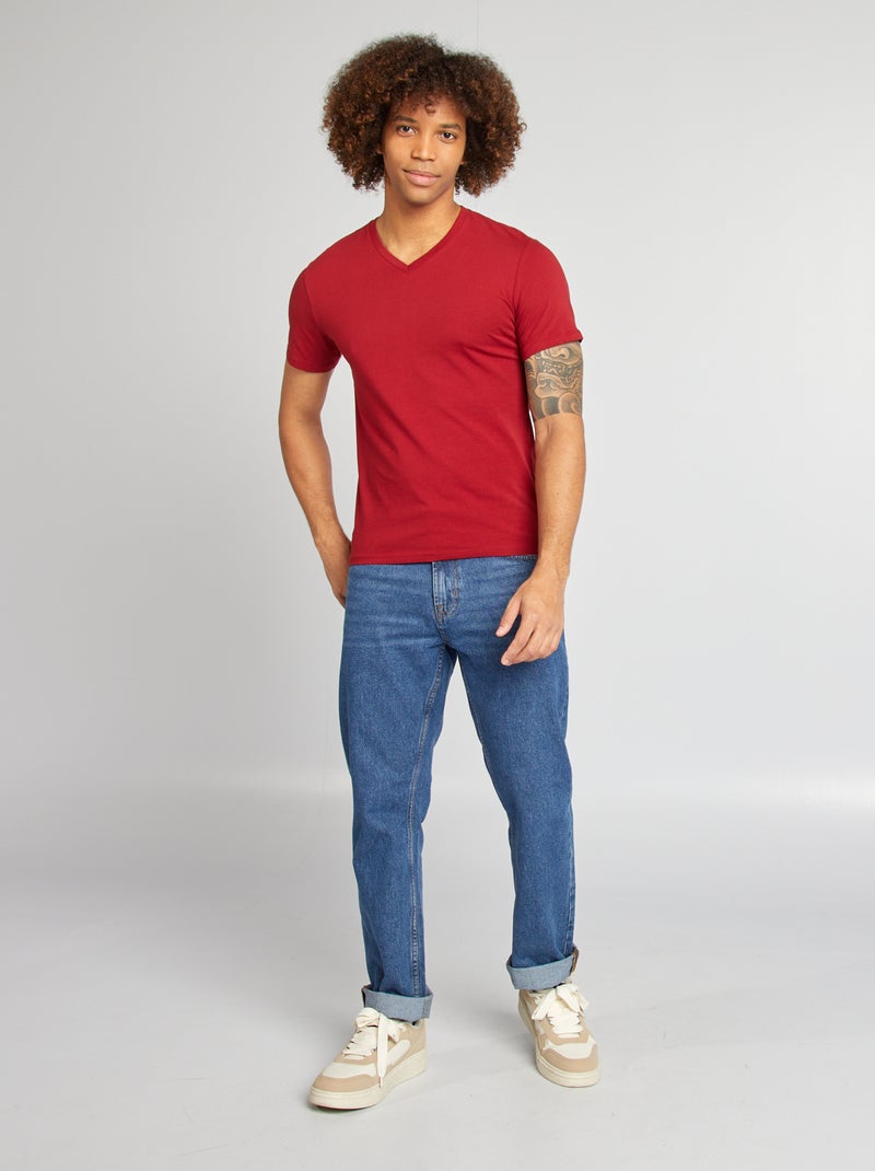 Tee-shirt regular stretch Rouge - Kiabi