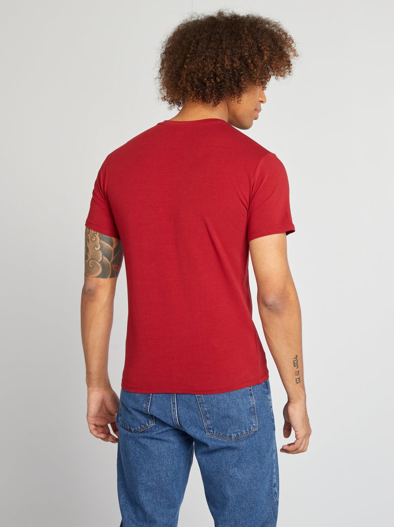 Tee-shirt regular stretch Rouge - Kiabi