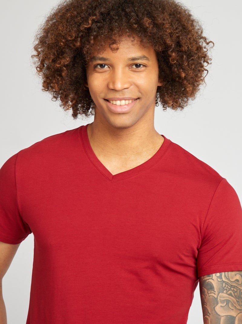 Tee-shirt regular stretch Rouge - Kiabi