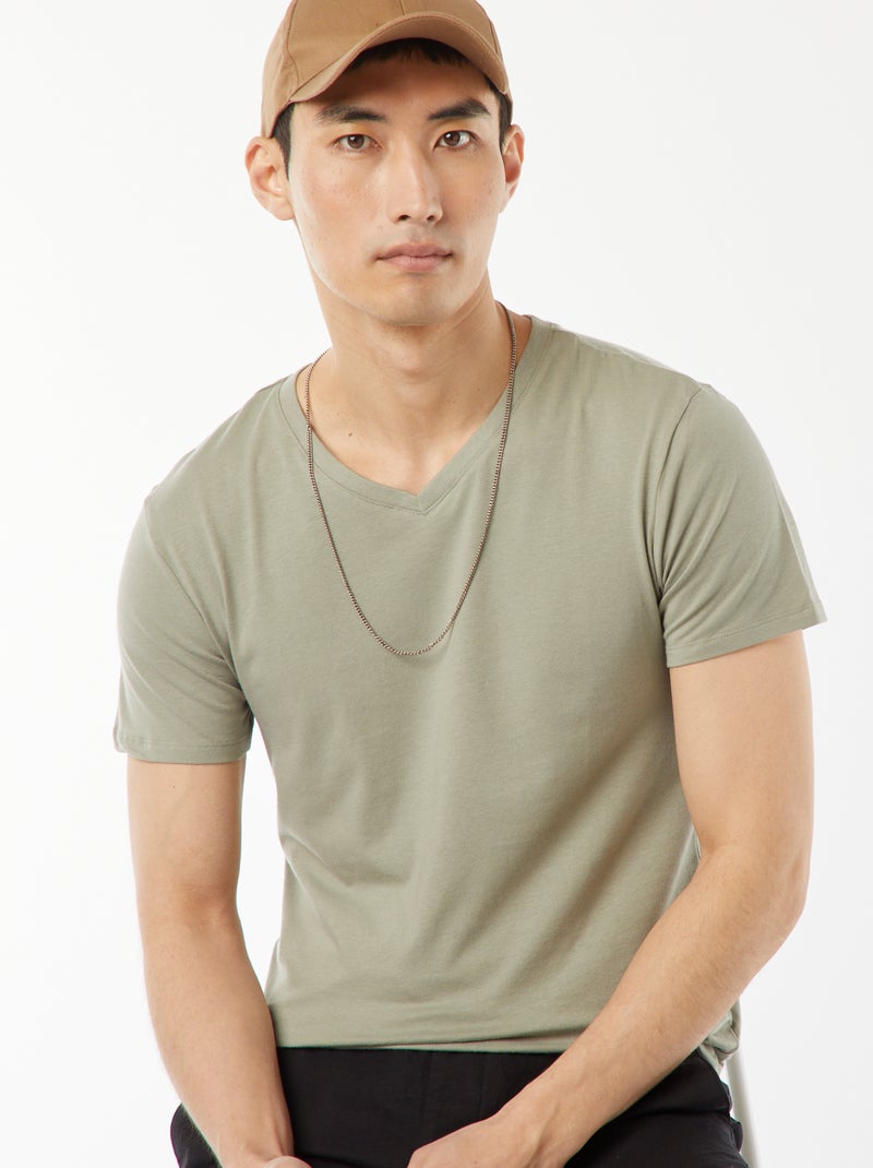 Tee-shirt regular stretch Vert - Kiabi