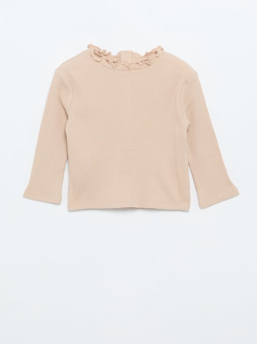 Tee-shirt rib col ondul? - Kiabi
