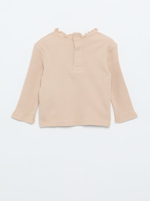 Tee-shirt rib col ondul? - Kiabi