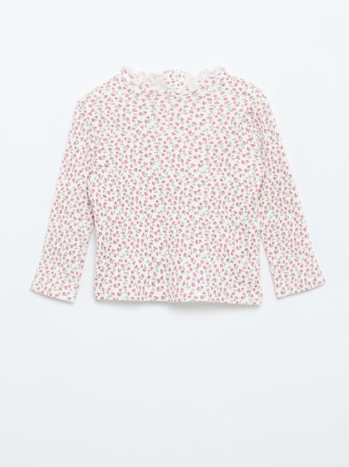 Tee-shirt rib col ondul? - Kiabi
