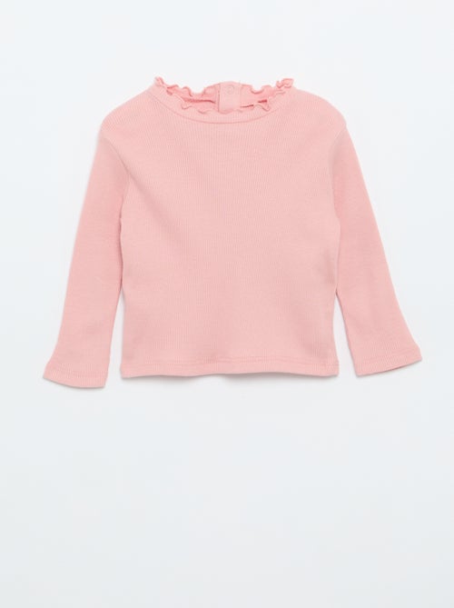 Tee-shirt rib col ondul? - Kiabi