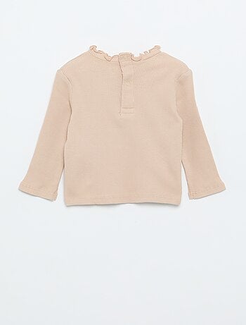 Tee-shirt rib col ondulé