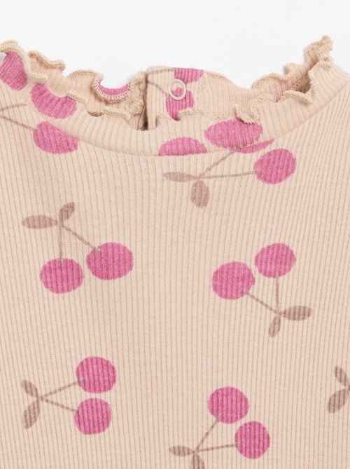 Tee-shirt rib col ondulé - Kiabi