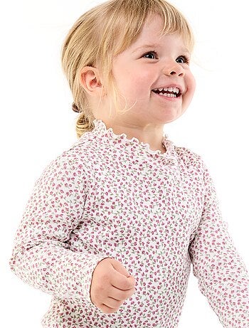 Tee-shirt rib col ondulé