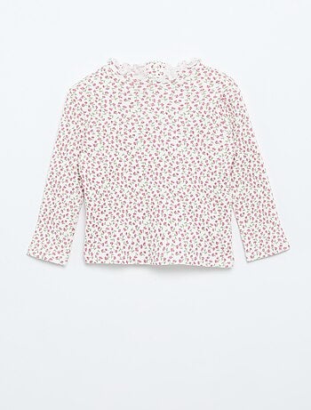 Tee-shirt rib col ondulé