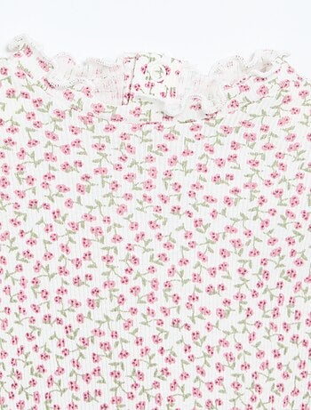 Tee-shirt rib col ondulé