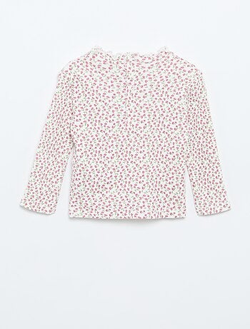 Tee-shirt rib col ondulé