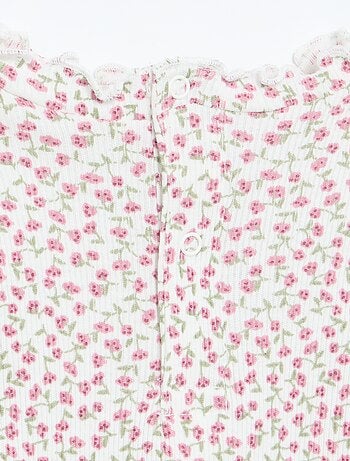Tee-shirt rib col ondulé