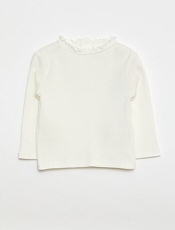 Tee-shirt rib col ondulé
