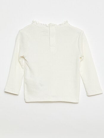 Tee-shirt rib col ondulé