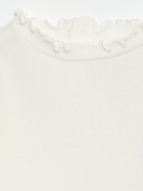 Tee-shirt rib col ondulé - Kiabi