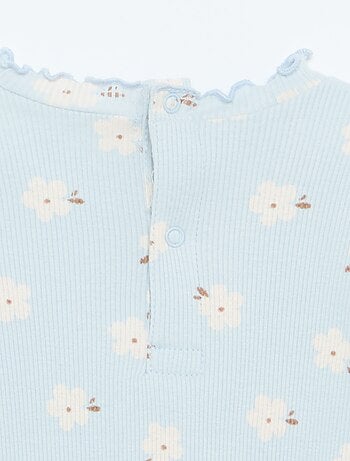 Tee-shirt rib col ondulé