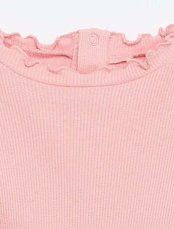 Tee-shirt rib col ondulé