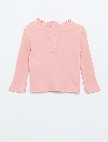 Tee-shirt rib col ondulé