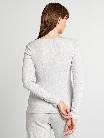 Tee-shirt rib col tunisien