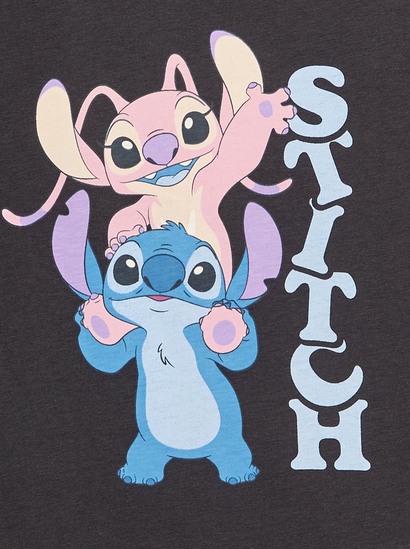Tee-shirt 'Stitch' - collection facile à enfiler Noir - Kiabi