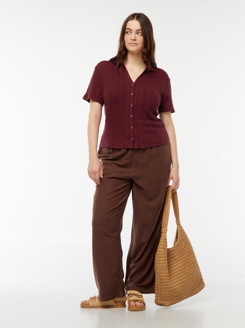 Tee-shirt style gilet en maille crochet - Kiabi