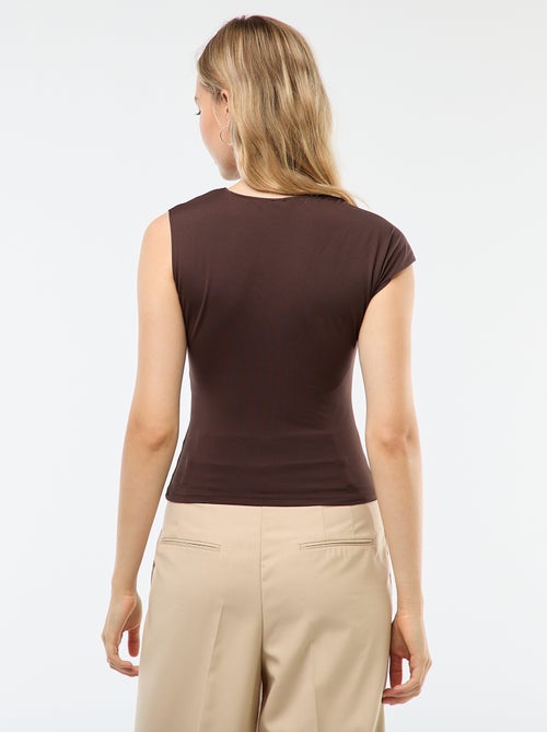 Tee-shirt twisté avec détail bijou - Kiabi