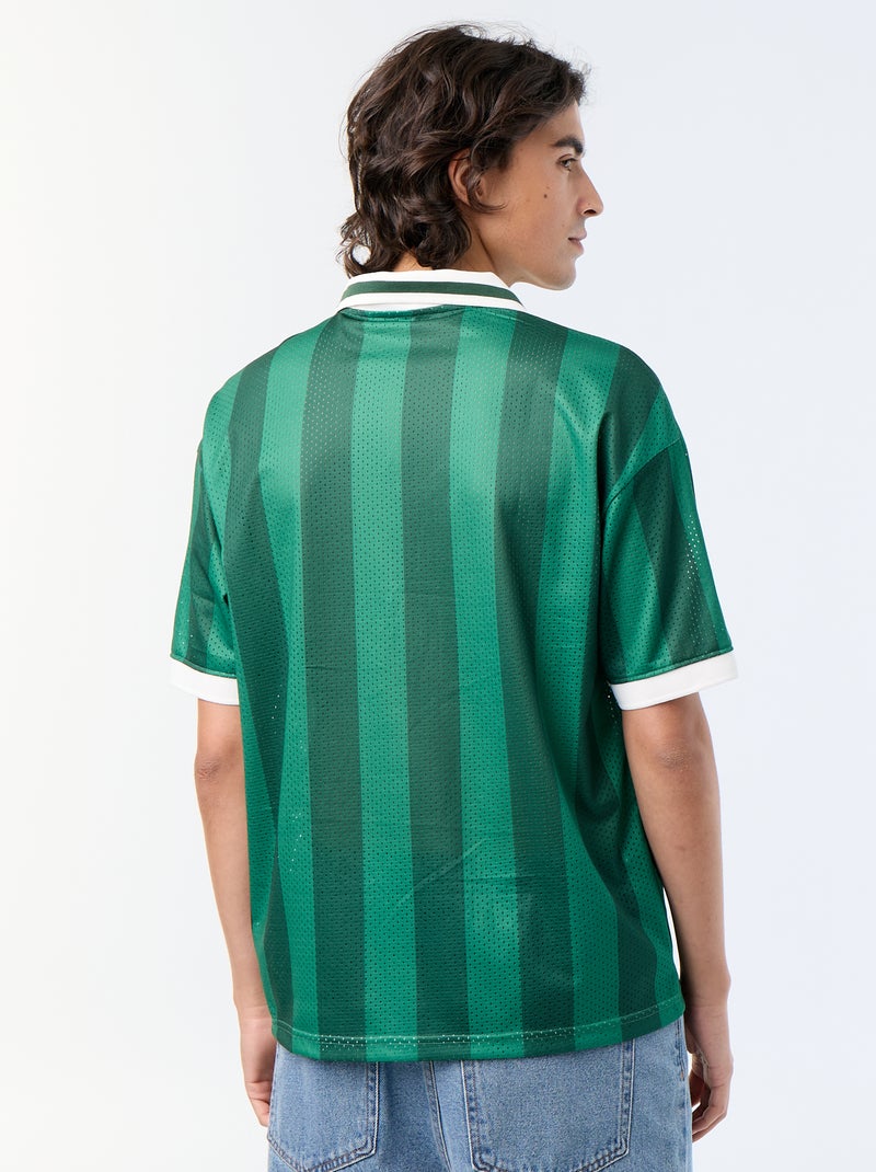 Tee-shirt type sport à col polo Vert - Kiabi