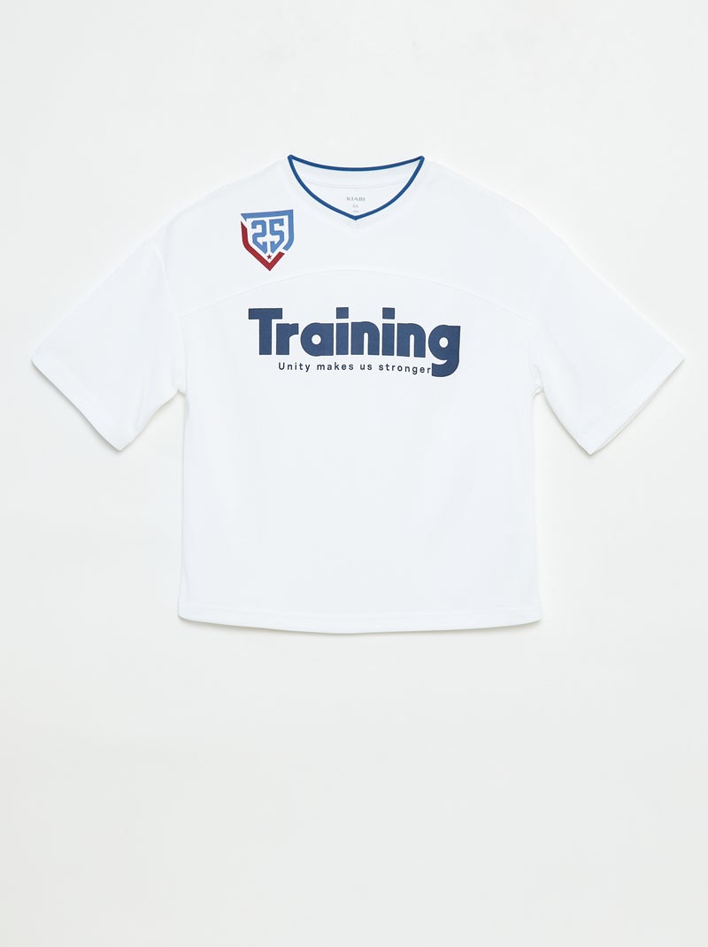 Tee-shirt type sport américain Blanc - Kiabi