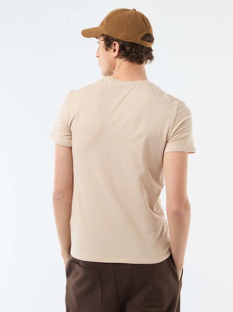 Tee-shirt uni - Slim fit Beige - Kiabi