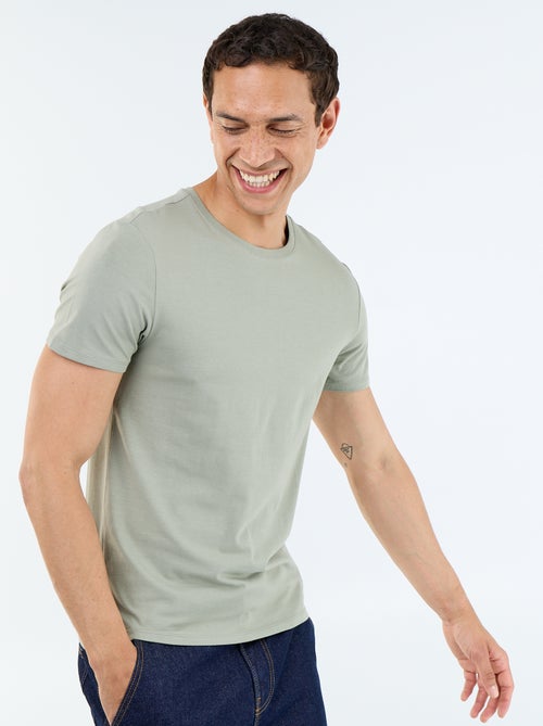 Tee-shirt uni - Slim fit - Kiabi