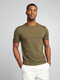 Tee-shirt uni - Slim fit Kaki - Kiabi