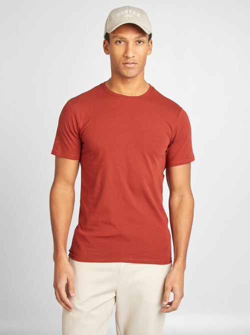 Tee-shirt uni - Slim fit - Kiabi