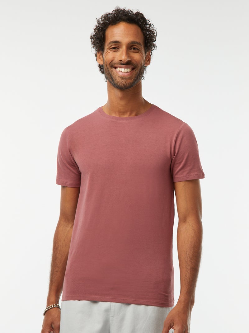 Tee-shirt uni - Slim fit Rose - Kiabi