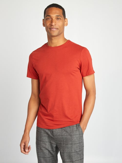 Tee-shirt uni - Slim fit - Kiabi